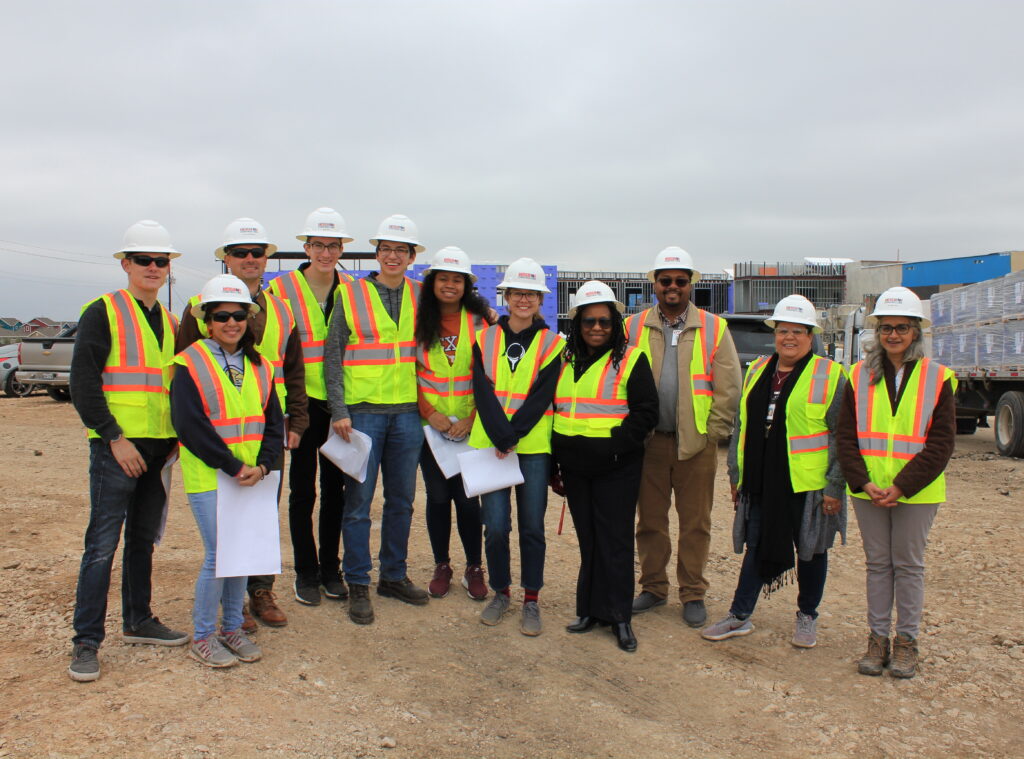 Green Building Interns on site at Blazier Elementary with program partners and mentors